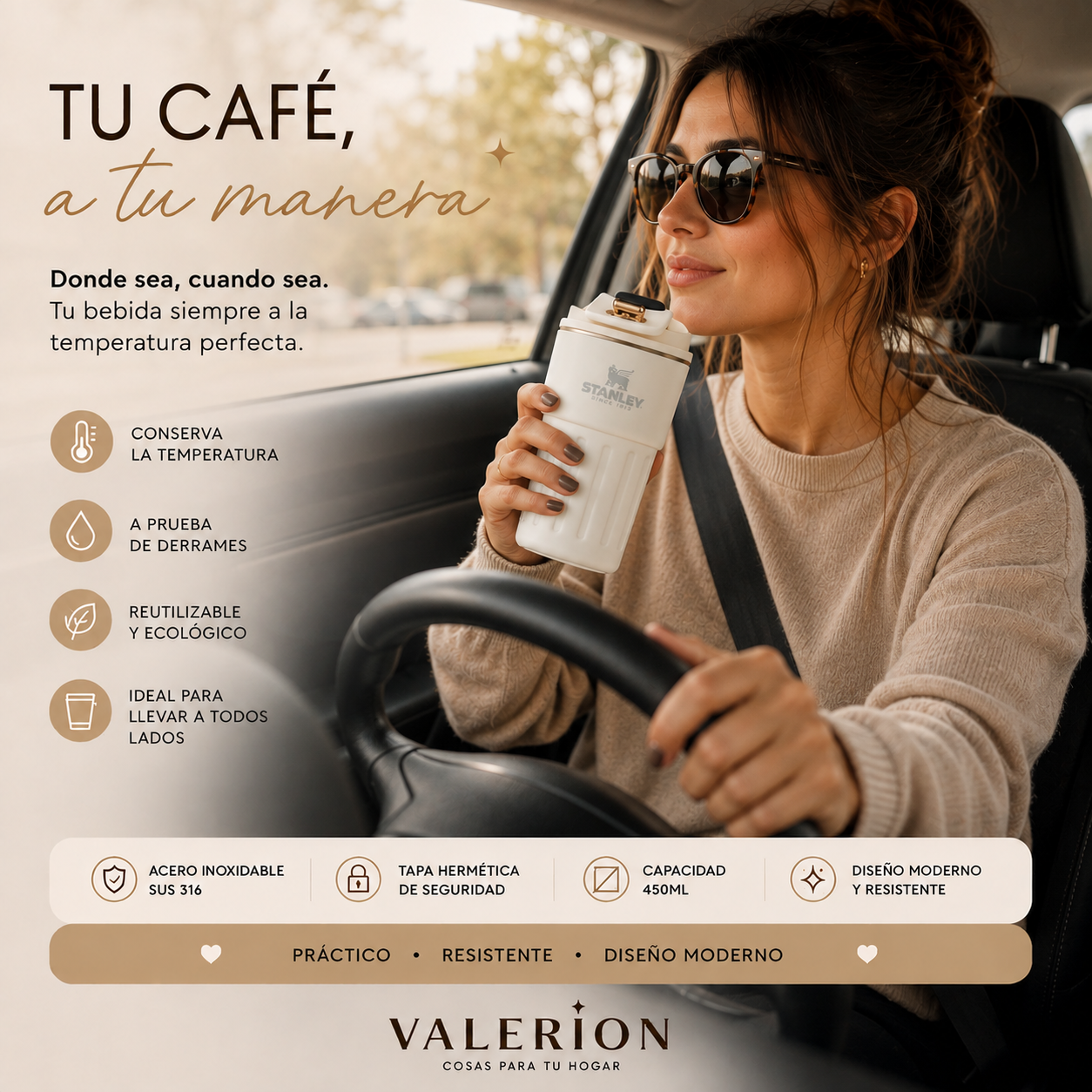 Persona usando vaso t&eacute;rmico Valerion